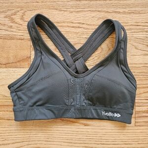 Yvette Size Small Sports Bra Dark Green High Impact Compression Adjustable